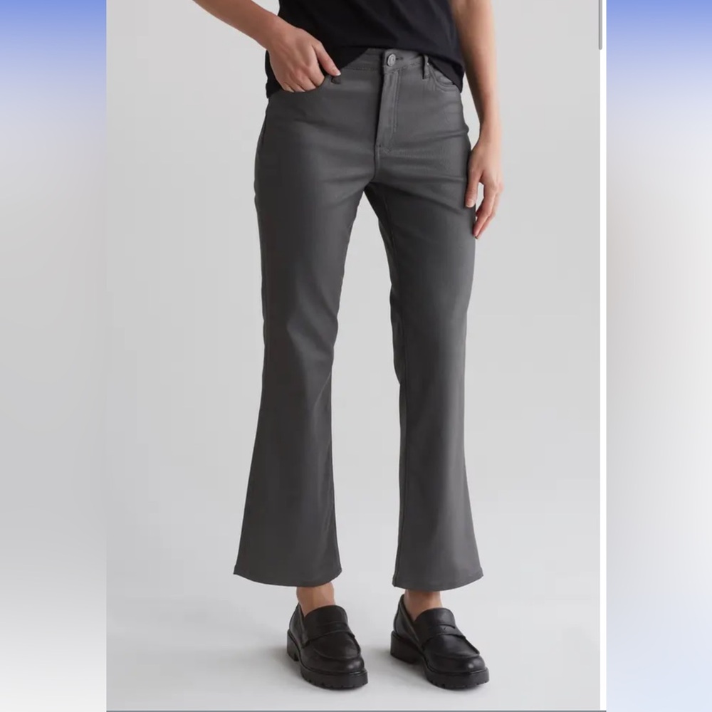KUT Kelsey High Rise Ankle Flare w/ Raw Hem - size 4 - charcoal/gray